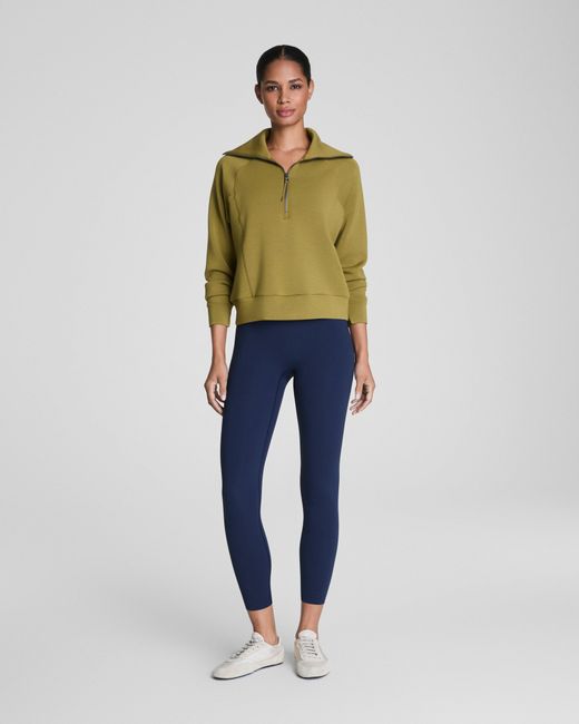 Spanx Green Airessentials Half Zip Top