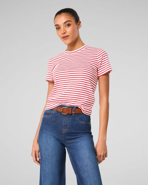 Spanx Blue Cotton Crewneck T-Shirt