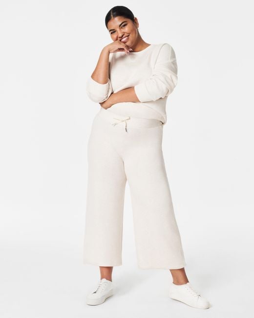 Spanx White Airessentials Cropped Wide Leg Pant