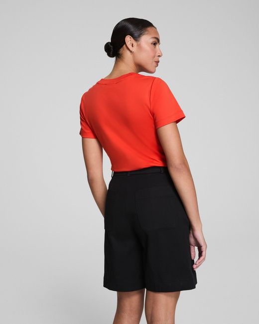 Spanx Red Cotton Crewneck T-Shirt