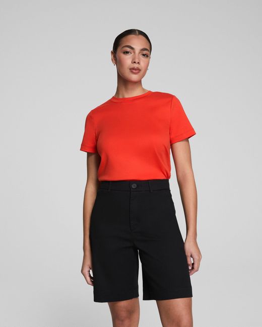Spanx Red Cotton Crewneck T-Shirt