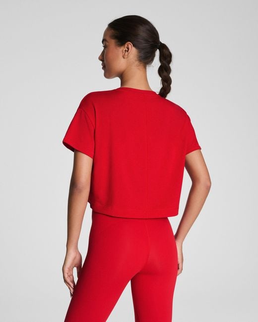 Spanx Red Outpace Cropped T-Shirt