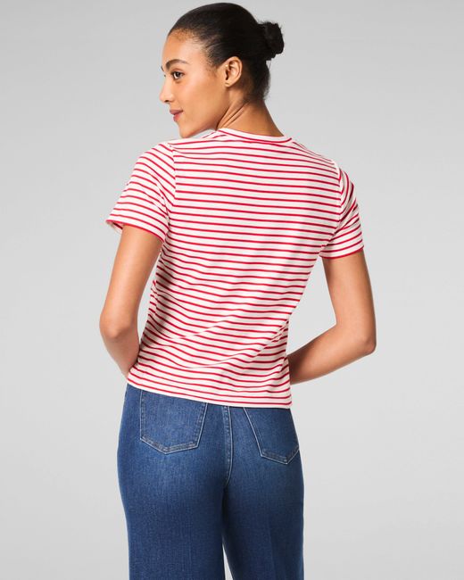 Spanx Blue Cotton Crewneck T-Shirt