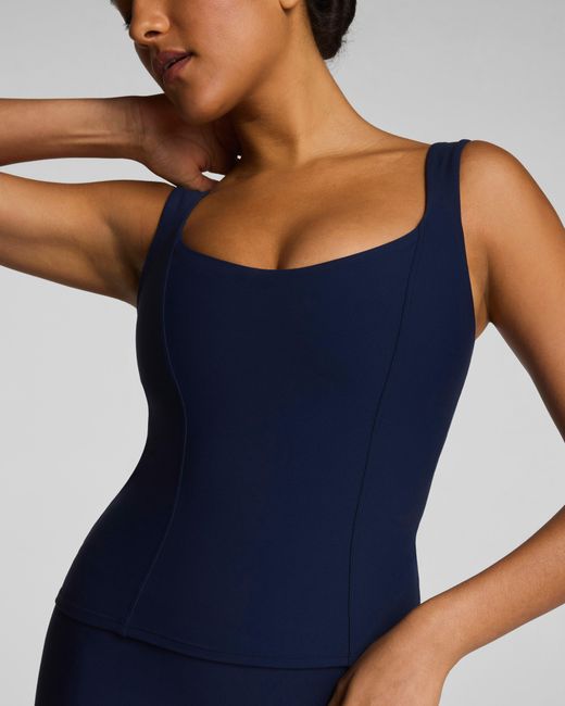 Spanx Blue Onform Low-Back Tank Top