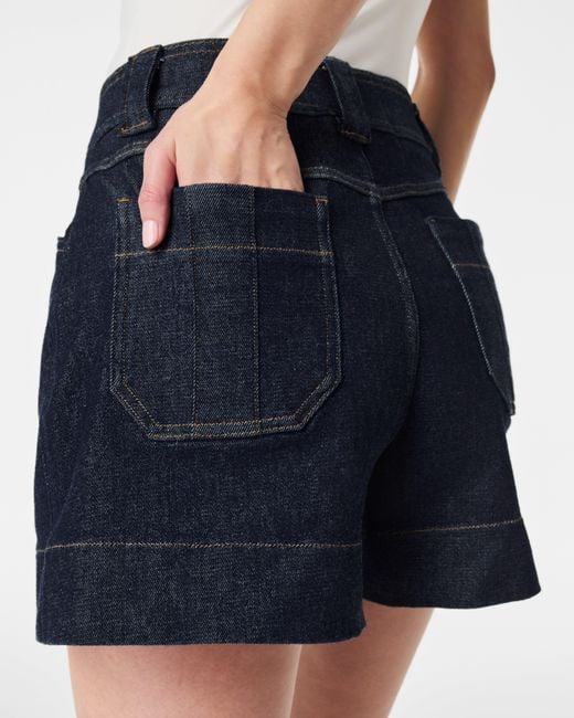Spanx Blue Denim Trouser Short, 4"