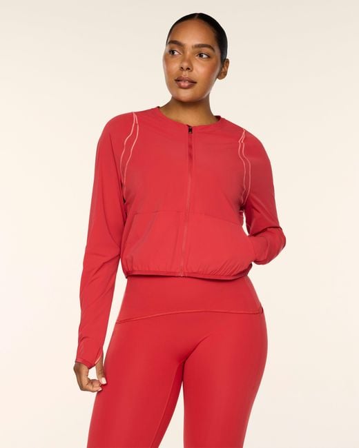 Spanx Red Boostup Runclub Full Zip Jacket