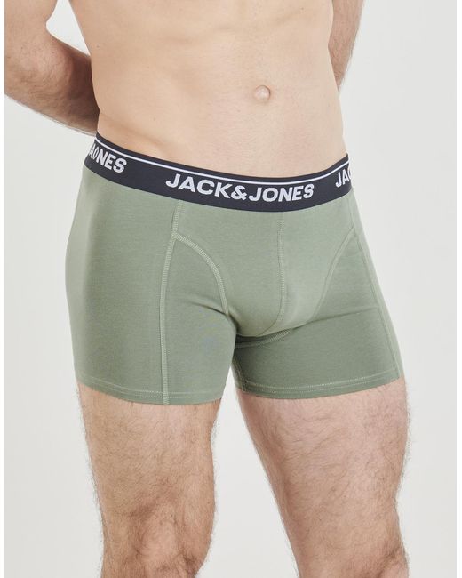 Jack & Jones Boxers Jactimothy Solid Trunks X3 in het Green voor heren