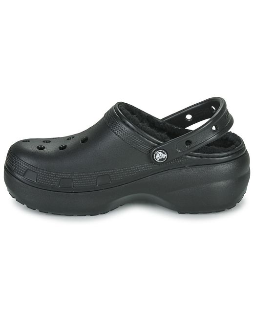 CROCSTM Black Clogs classic platform lined clog w