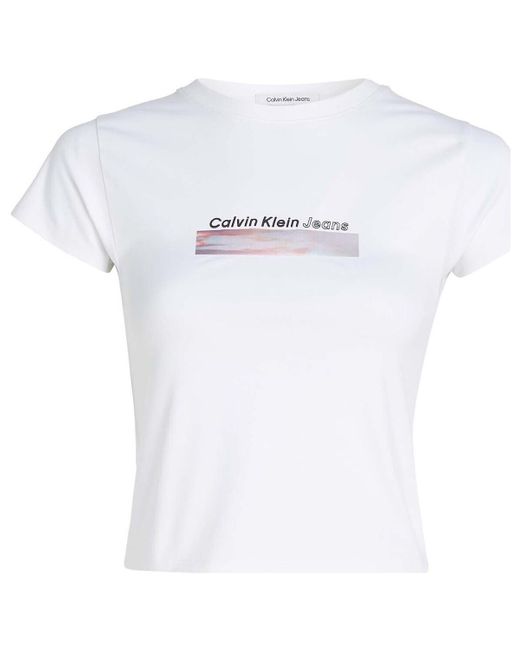 T-shirt Diffused Box Fitted Ck Jeans en coloris White