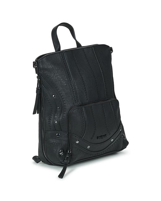 Desigual Black Rucksack Backpack Embro Patch Pretoria Mini