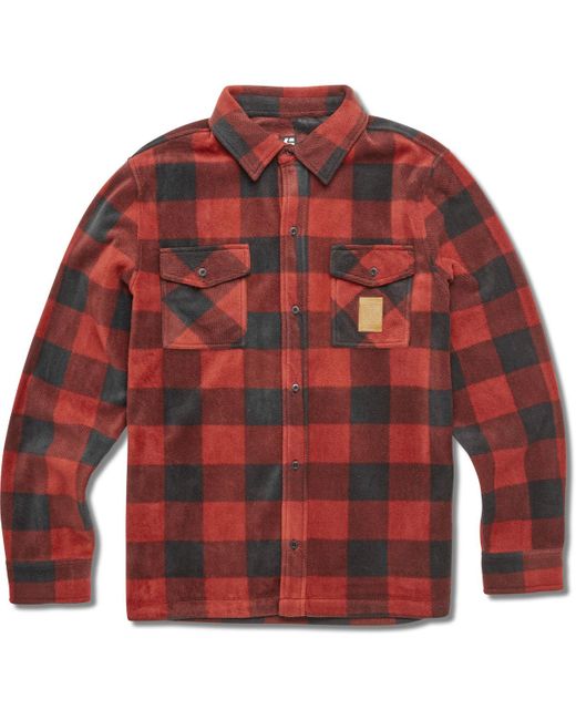 Sweat-shirt WOODSMAN FLEECE WOVEN BRICK Etnies en coloris Red