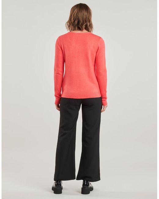 Pull VIRIL V NECK Vila en coloris Pink