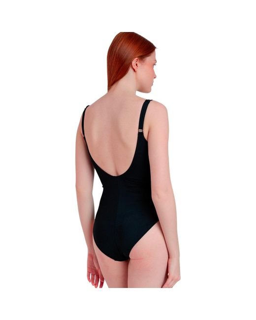Maillots de bain Maillot de bain une pièce préformé croisé gainant Jungle Admas en coloris Black