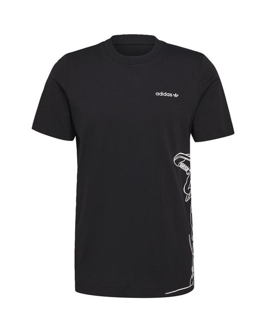 Adidas T-shirt Korte Mouw Goofy T-shirt in het Black voor heren