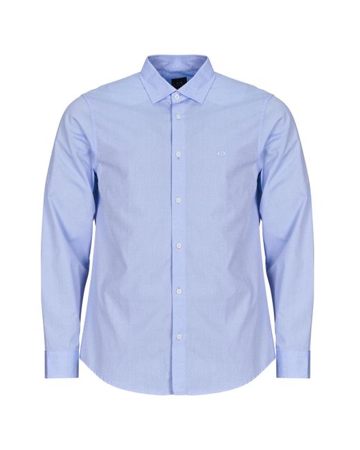 Camicia A Maniche Lunghe Xm000714 di ARMANI EXCHANGE in Blue da Uomo