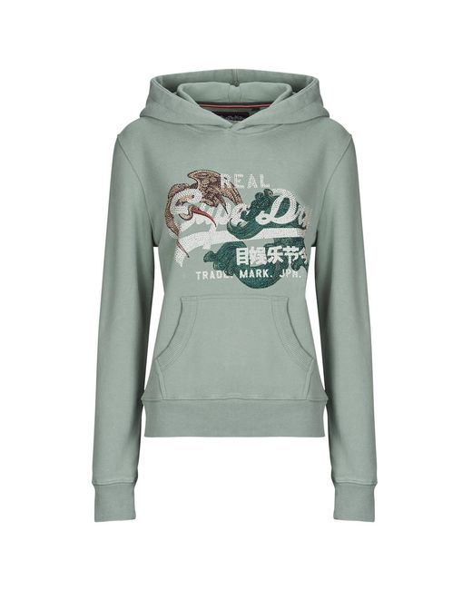 Superdry Sweater Tokyo Vintage Logo Hoodie in het Green