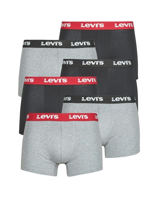 Boxer Repeat Logo Boxer Ecom Pack De 6 di Levi's in Gray da Uomo