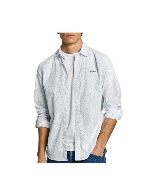 Pepe Jeans Overhemd Lange Mouw in het Blue voor heren