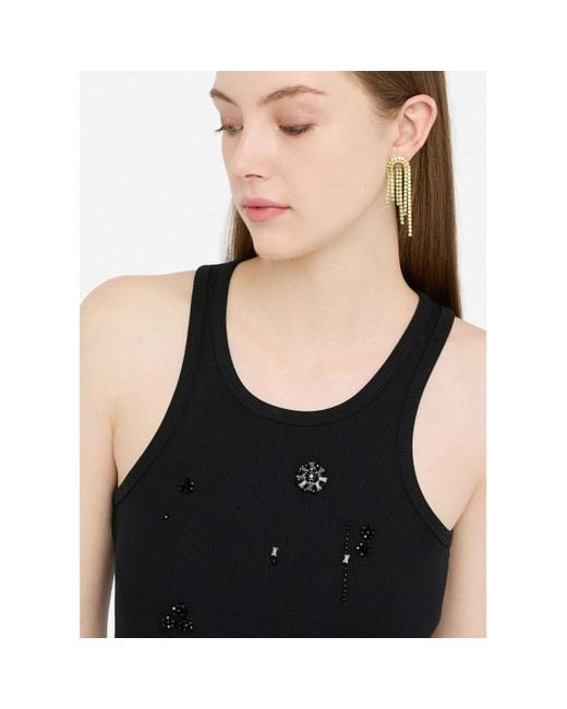 Blouses Top avec applications bijoux Liu Jo en coloris Black
