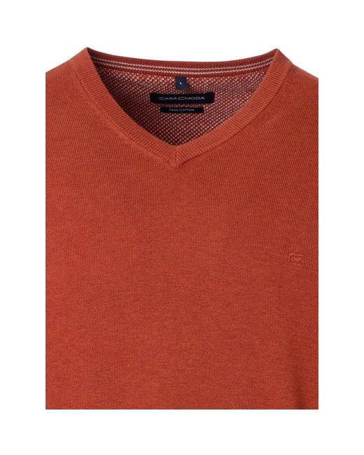 Pull Pull Col V Brique CASA MODA pour homme en coloris Red