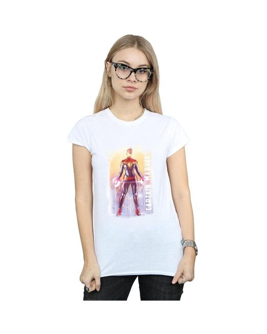 T-shirt Captain Watercolour Marvel en coloris White