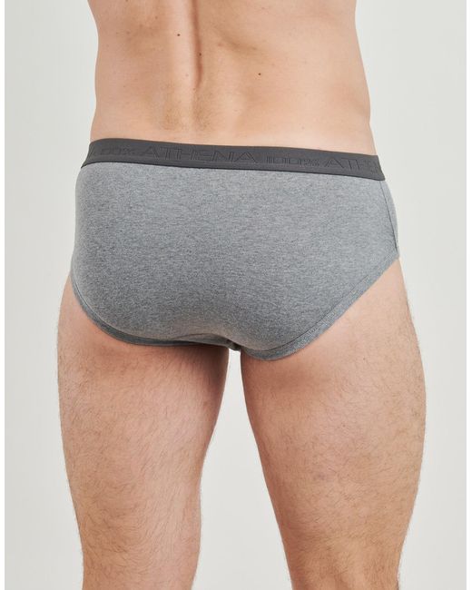 Athena Slips Basic Coton Bio Pack De 2 in het Gray voor heren