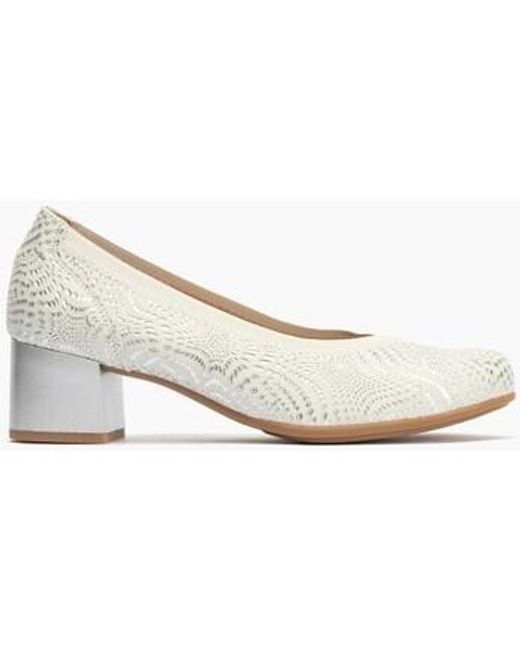 Chaussures escarpins Zapatos de salón de mujer el piel con ribete elástico con t Pitillos en coloris White