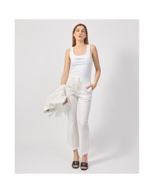 Pantalon Pantalon évasé pour Yes Zee en coloris White