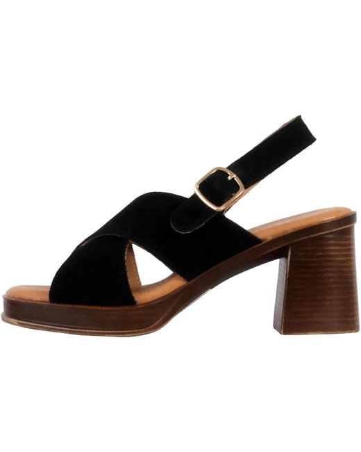 Sandales Sandales à Talon Cuir Alenoa The Divine Factory en coloris Black
