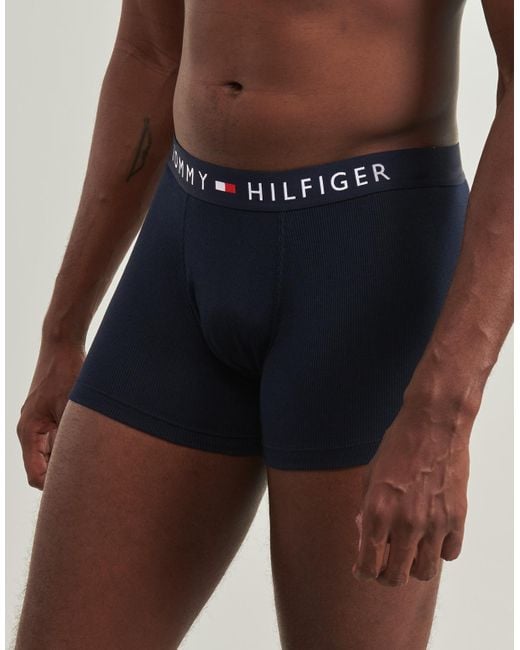 Tommy Hilfiger Boxer 3P Rib Trunk in Blue für Herren