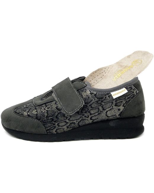 Baskets Chaussures, Sneakers, Textile chaud-2804GR Emanuela en coloris Black