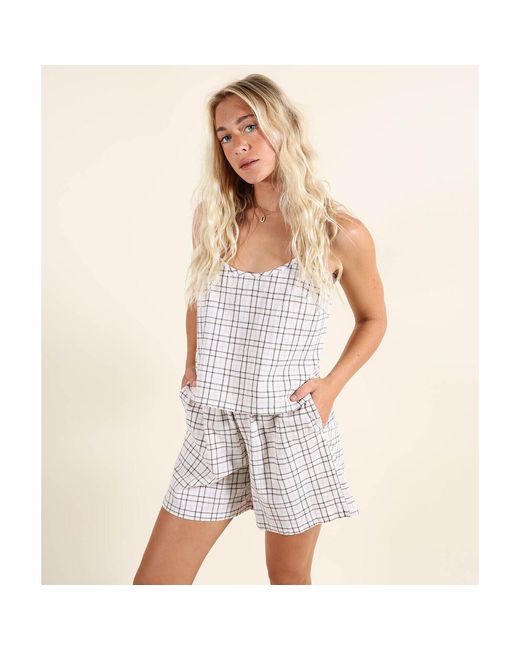 Blouses Top Checks Oxbow en coloris White