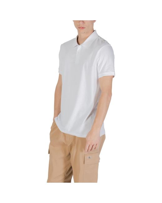 Calvin Klein Polo Shirt Korte Mouw Ss Smooth Cotton Solid Lv040Hm281 in het White voor heren