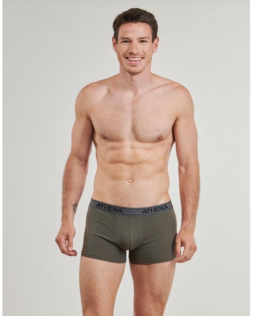 Athena Boxers Basic Coton Pack De 4 in het Black voor heren