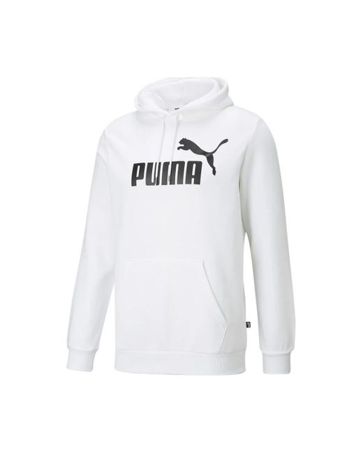 Sweat-shirt ESS Big Logo Hoodie FL PUMA pour homme en coloris White