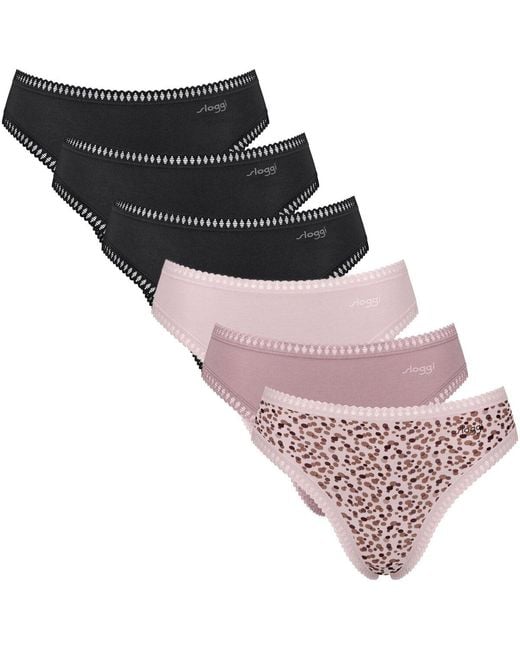 Culottes & slips Slip Paquet de 6 GO Crush High leg C6P Sloggi en coloris Black