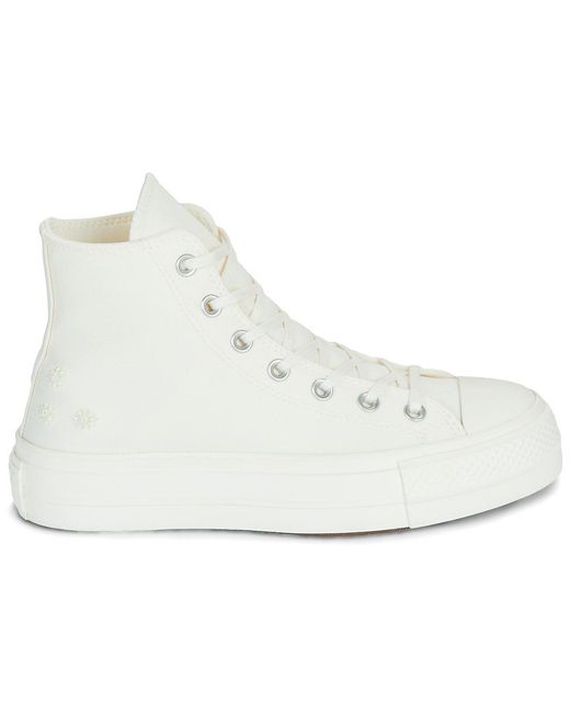 Converse Hoge Sneakers Chuck Taylor All Star Lift Platform Beads in het White