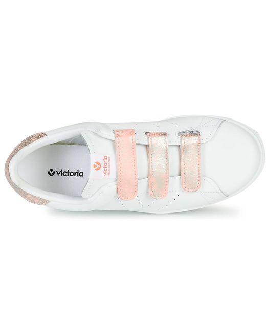 Victoria Lage Sneakers Tenis Piel Tiras Fluor in het White