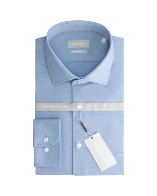 MICHAEL Michael Kors Overhemd Lange Mouw Chemise Slim En Tricot Japanese Perform in het Blue voor heren