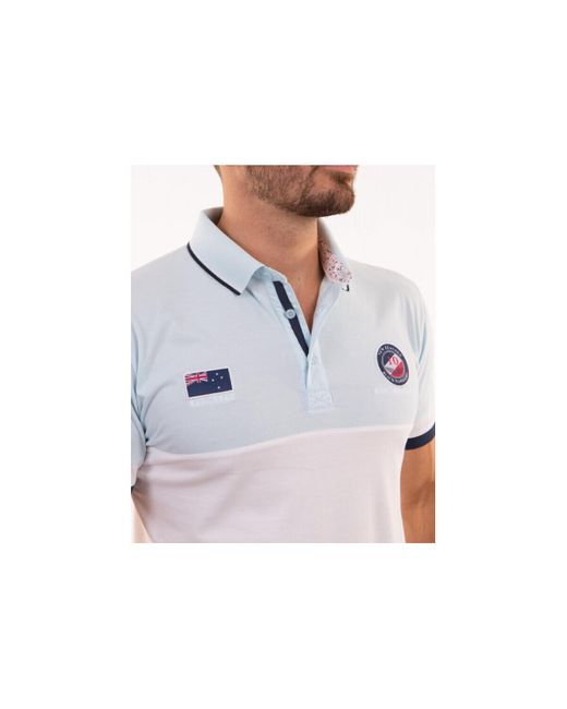 T-shirt Maillot manches courtes bicolore avec vignettes tissées Camberabero pour homme en coloris White