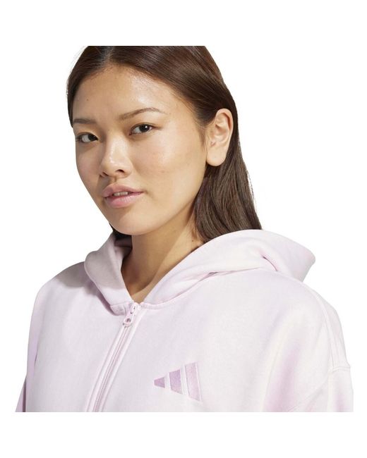 Adidas Sweater W All Szn Fz Hd in het White