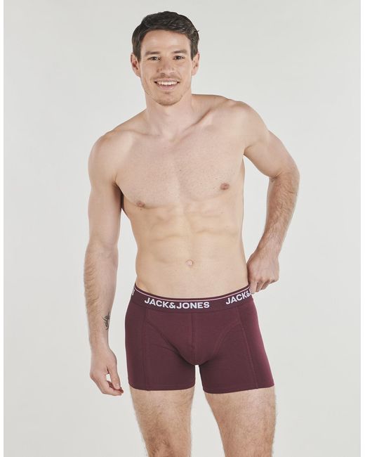 Jack & Jones Boxer Jactimothy Solid Trunks X3 in Purple für Herren