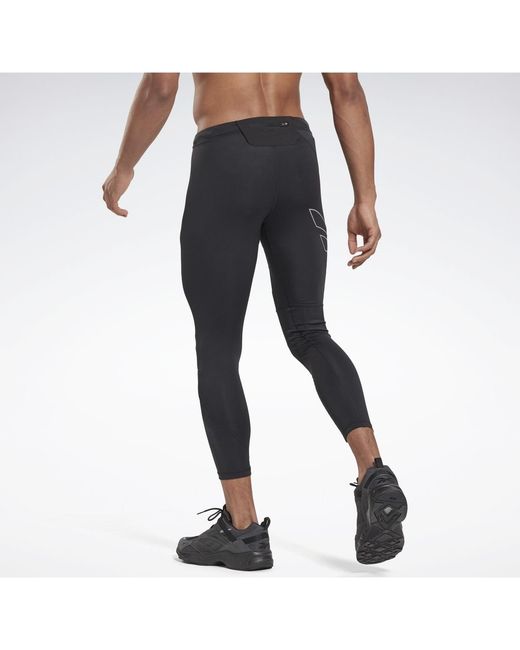 Reebok Legging Run Reflective Vector Legging in het Black voor heren