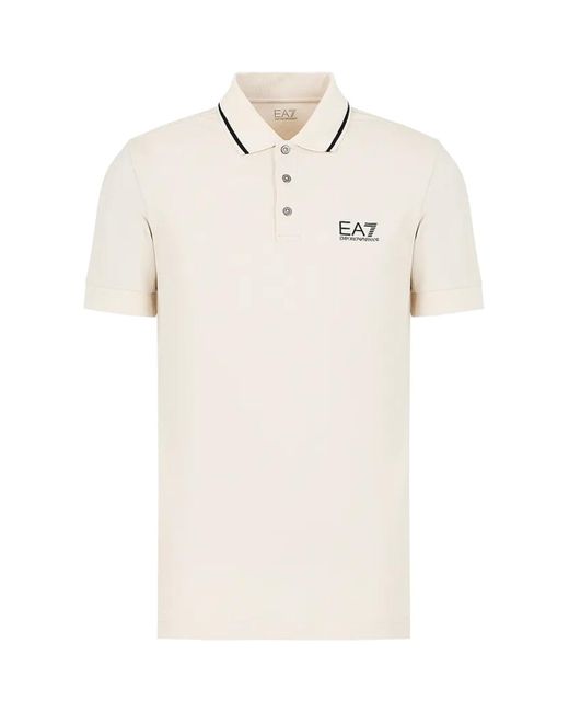 T-shirt Polo EA7 pour homme en coloris Natural