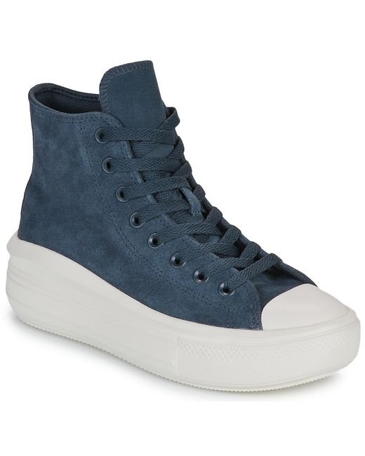 Sneakers Alte Chuck Taylor All Star Move Platform Colorful Suede di Converse in Blue