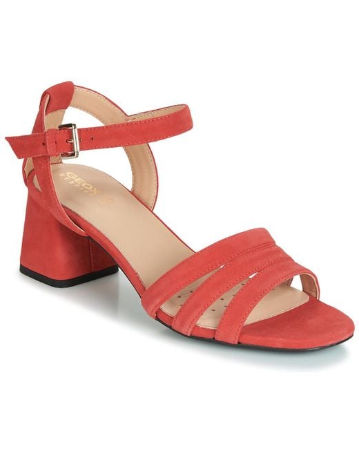 Geox D Seyla Sandal Mid Sandals in Red | Lyst UK