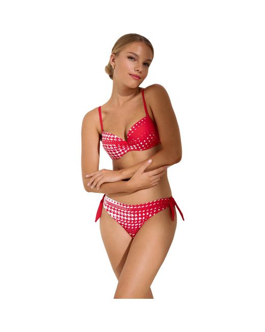 Maillots de bain Bas maillot slip de bain à nouettes amovibles Quito Lisca en coloris Red
