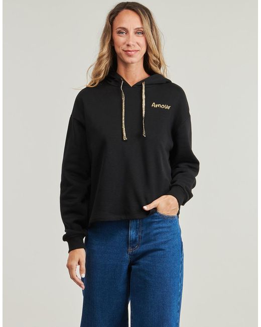 Pieces Capuchon Sweaters Pcchilli Amour in het Black