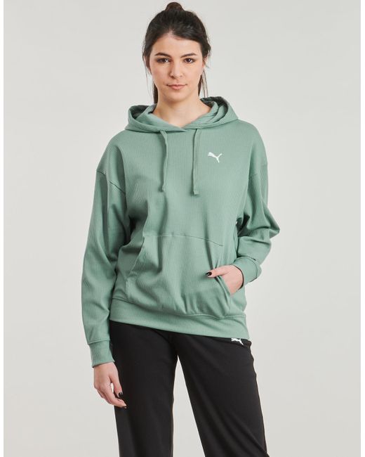 Sweat-shirt ESS ELEVATED RIB HOODIE PUMA en coloris Green