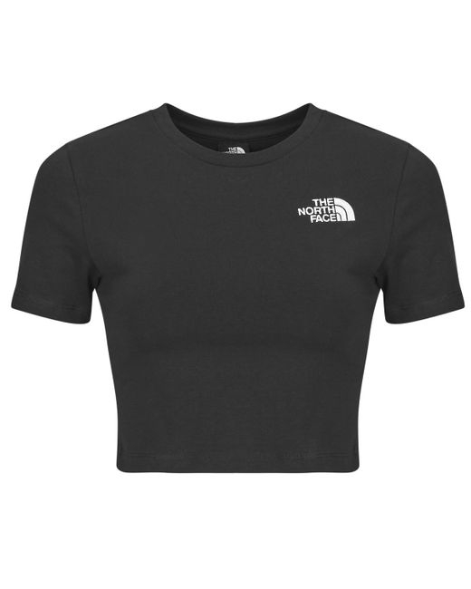 The North Face T-Shirt Korte Mouw S/S Essential Cropped Slim Tee in het Black